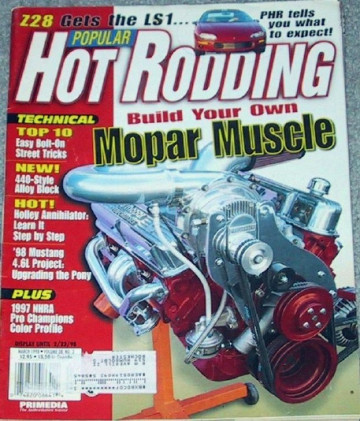 POPULAR HOT RODDING 1998 MAR - AAR CUDA, MOPARS, DeFRANK